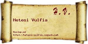 Hetesi Vulfia névjegykártya
